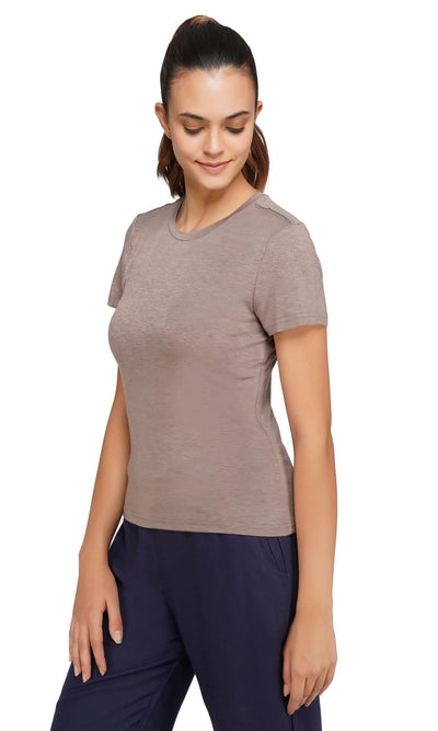 Upcycled Active Tee - Brown - Kriya Fit