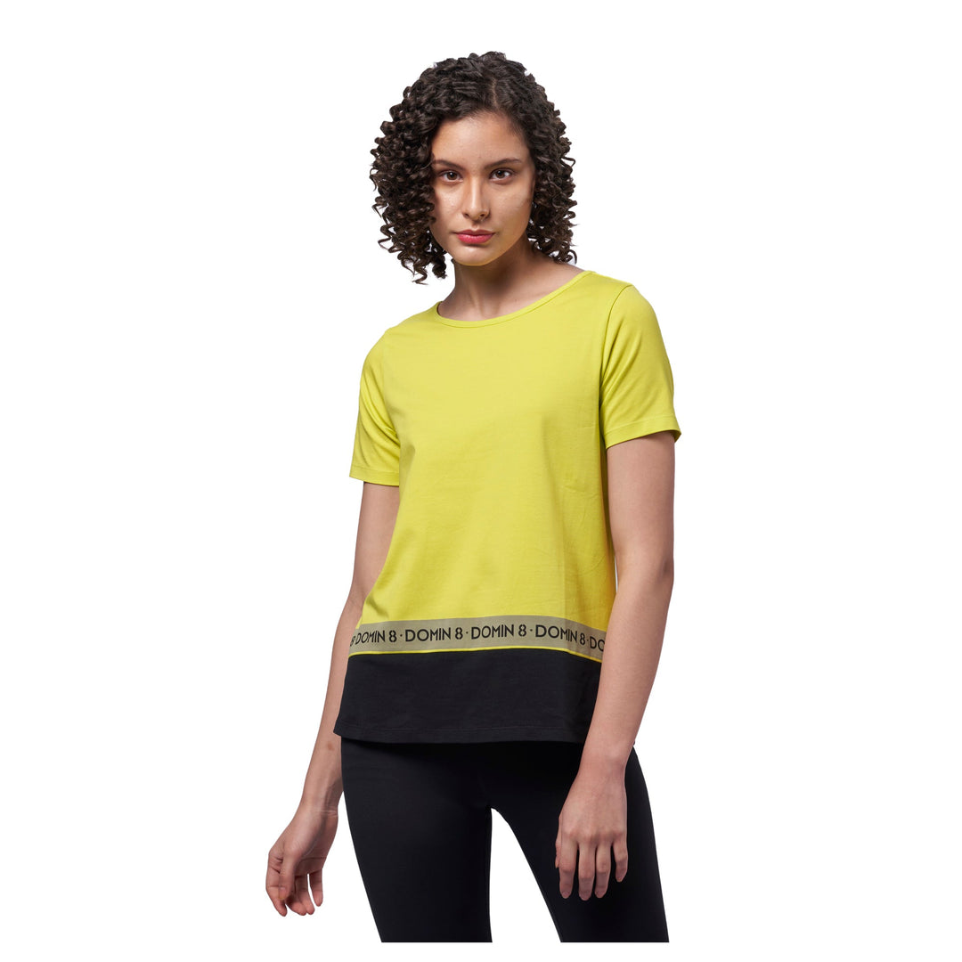 Women's 95% Organic Block T-Shirt (Yellow)