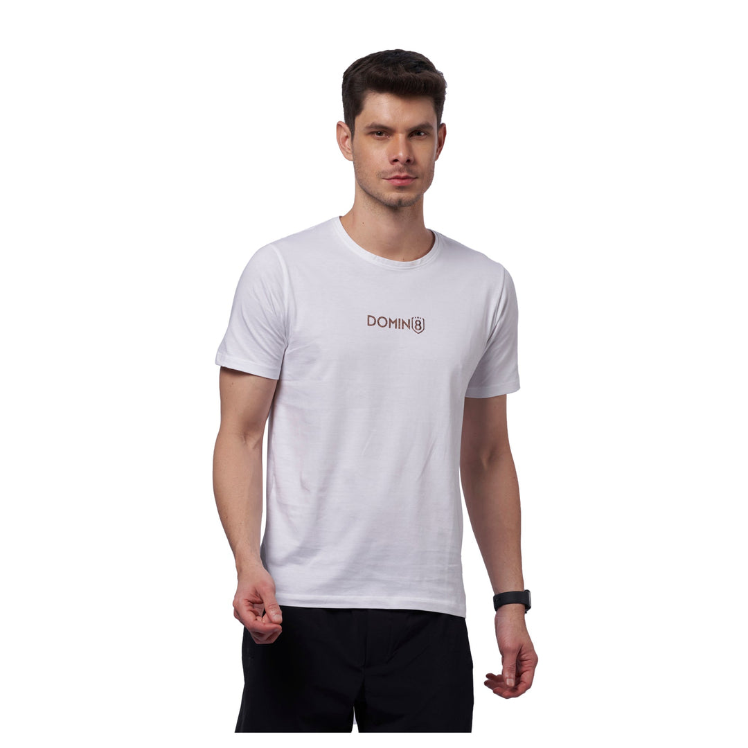 Men's chest metallic branded Couple T-Shirt | White (White)