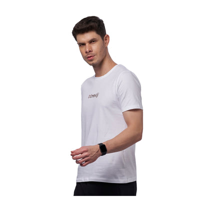 Men's chest metallic branded Couple T-Shirt | White (White)
