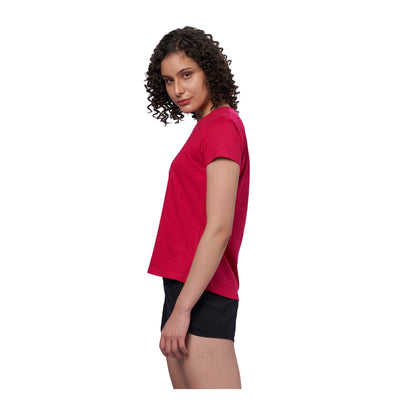 Women's 100% Cotton High-Low Hem Training T-Shirt (Crimson)