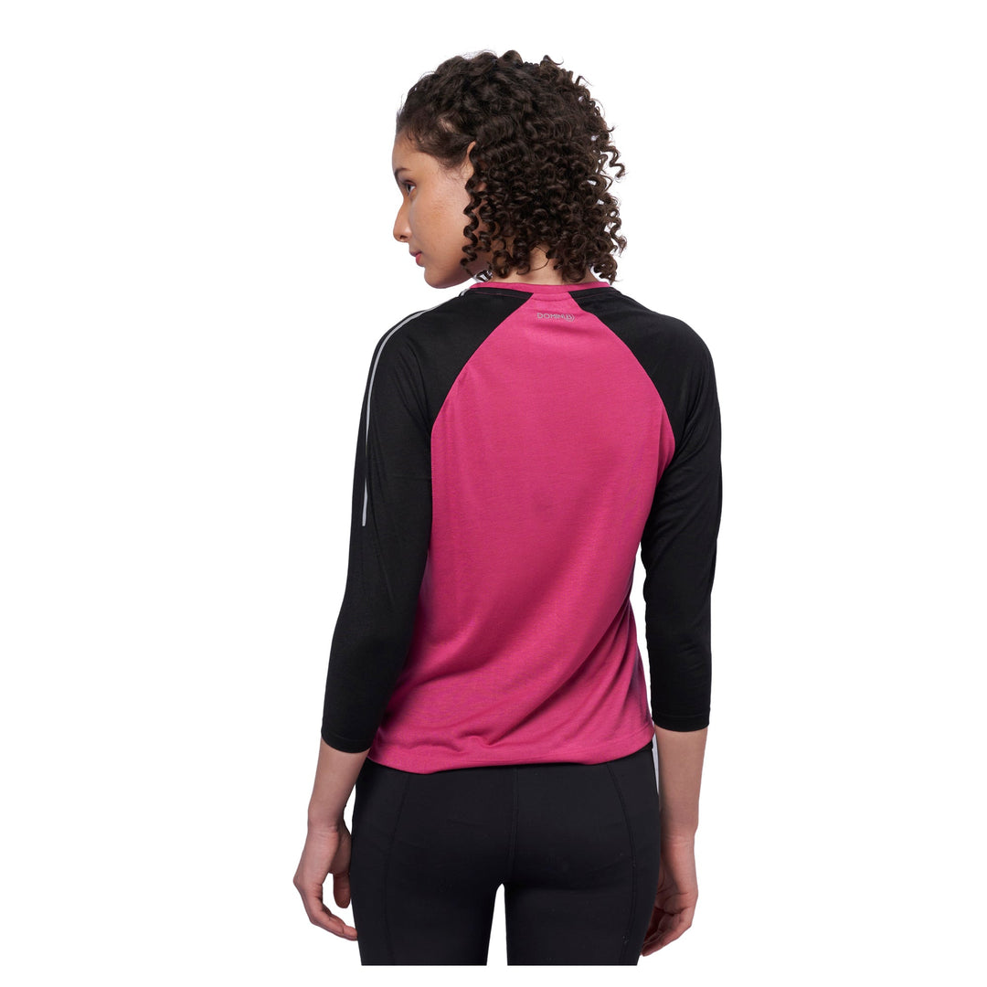 Women's Raglan Full Sleeve Outdoor Training T-Shirt (Hot Pink)