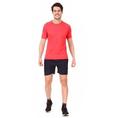 Red-Black-White Self Design Men Round Neck T-Shirt 100 % Polyerster (Pack of 3)
