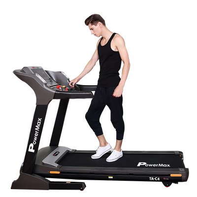 TA-C4 (8HP Peak ) Premiun AC Motorized Treadmill for Home Use | 99 Pre-Set Max Pro Workout Session?Max User Wt.140kg | 20 Level Auto Incline | Top Speed:20 Km/hr | Spring Resistance?