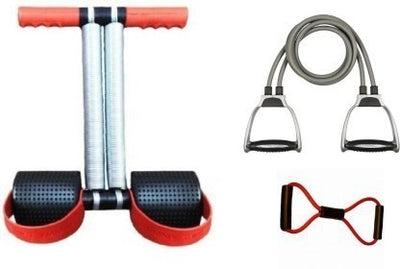 ALYV Combo Kit Full Body Exerciser Double Spring Tummy Trimmer Toning Tube Figure 8 Tube  (Pack of 3)