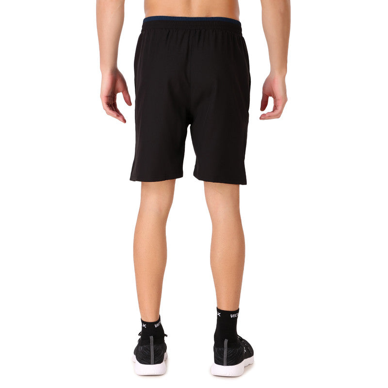 Solid Men Sports Shorts 100 % Polyester (Pack of 1) Black & Orange