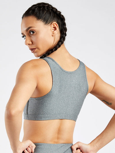 Maxtreme Pace Grey High Neck Sports Bra