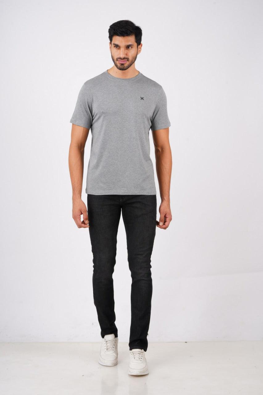 Performance Crew Neck T-Shirt - Grey Heather - Kriya Fit