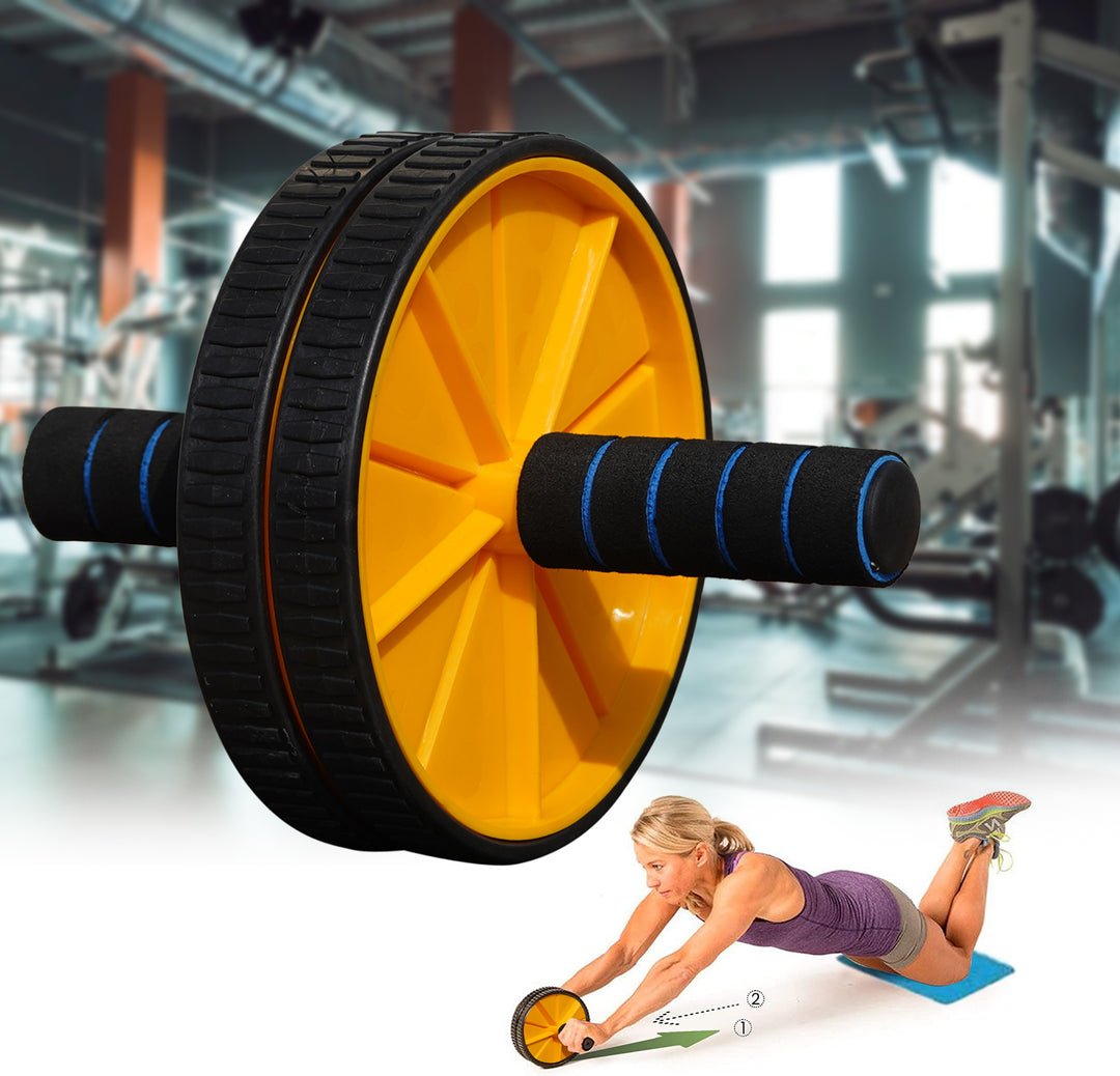 Combo For Core Fitness Ab Wheel & Double Toning Tube Fitness Equipment