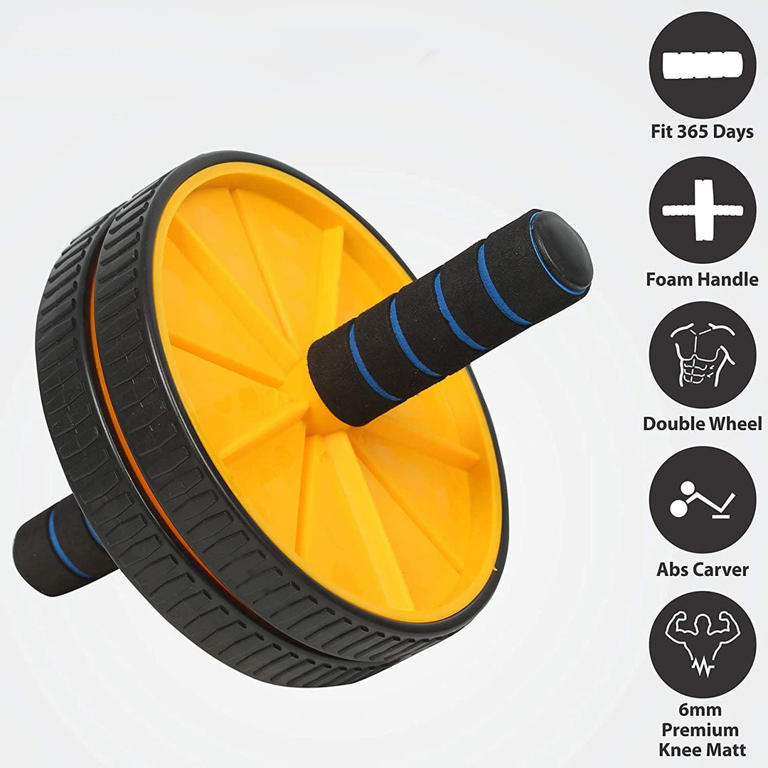 Combo Kit Body Exerciser Double Spring Tummy Trimmer AB Wheel Twister  (Pack of 3)