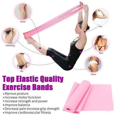 Resistance Band for Yoga |  Pilates |  and Strength Training - Improve Flexibility and Build Muscle with this Durable Tension Band (Pack of 1 |  Assorted)