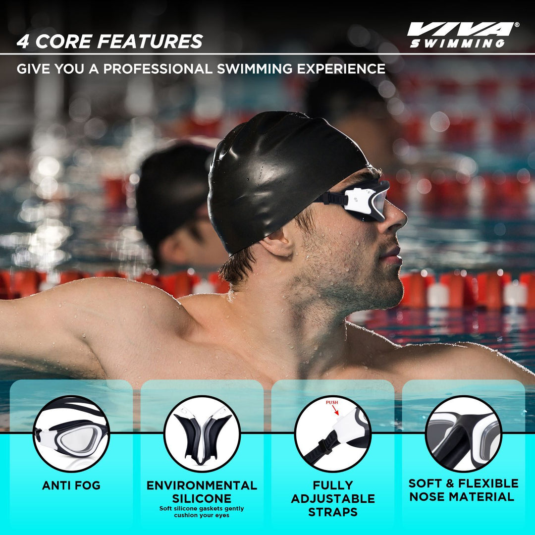 Anti-fog & UV Protective Wide Vision Professional Swimming Goggles
