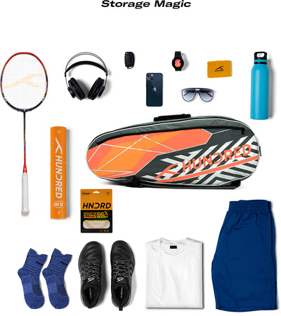 Hundred Atomic X Surge Badminton Kit Bag (Grey) (Size - M/30 L)