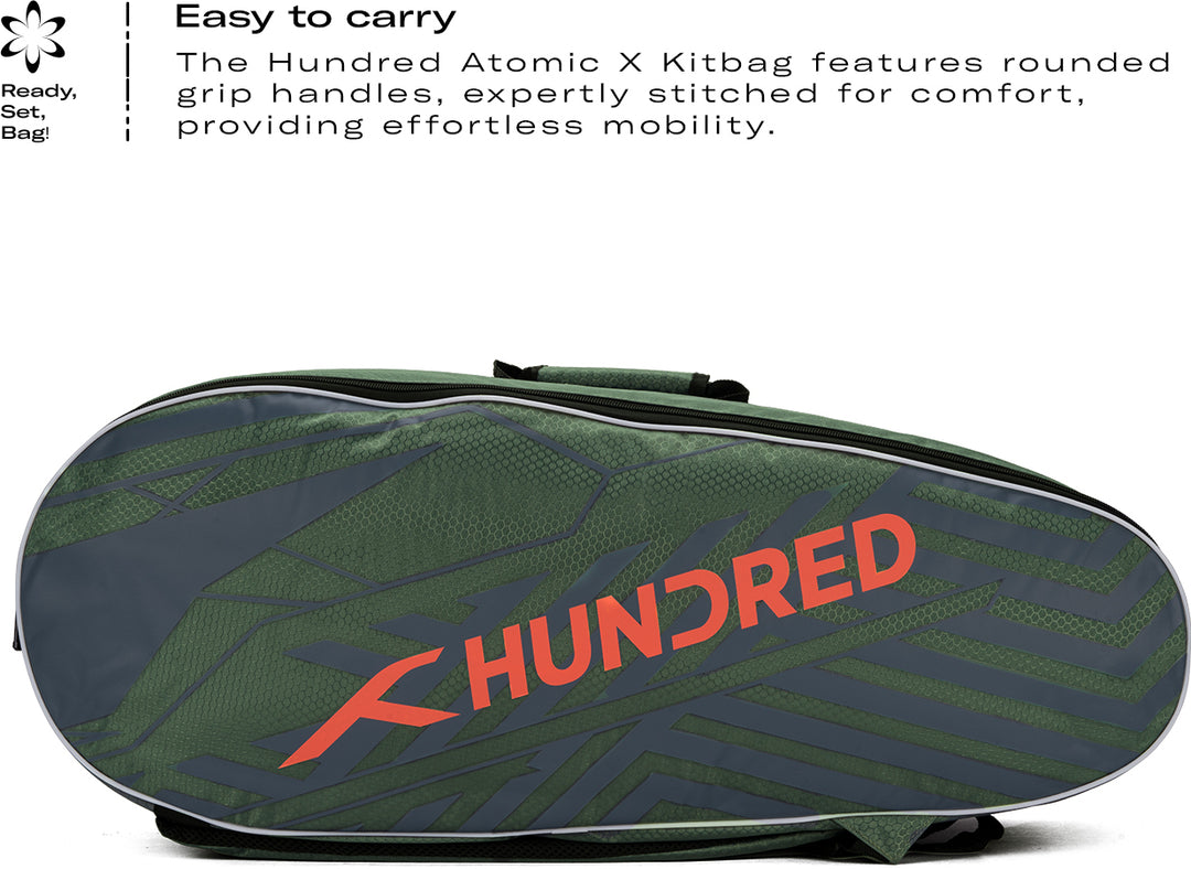 Hundred Atomic X Surge Badminton Kit Bag (Grey) (Size - M/30 L)