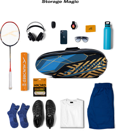 Hundred Atomic X Surge Badminton Kit Bag (Blue) (Size - M/30 L)