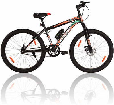 Beast 26T Hybrid Cycle for City Ride with Front Suspension and Disc Brake - 26 T Hybrid Cycle City Bike Single Speed Black Green Orange