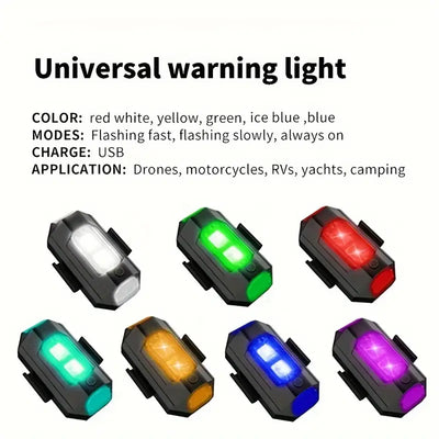 Plastic Smart Safety Signal Warning Blinking Strobe Multicolor Led Light With Usb  |  Helmet |  Drone |  Bicycle |  Toys |  Multipurpose (Pack Of 2)