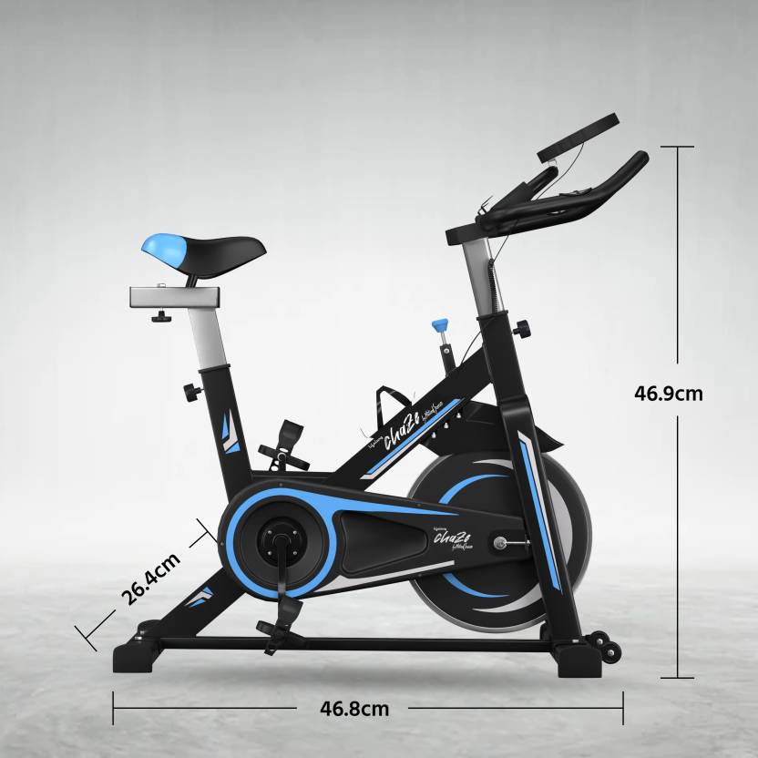 Chaze by Milind Soman Fit Pro Spin Bike with 6Kg Flywheel Upright Stationary Exercise Bike (Blue)