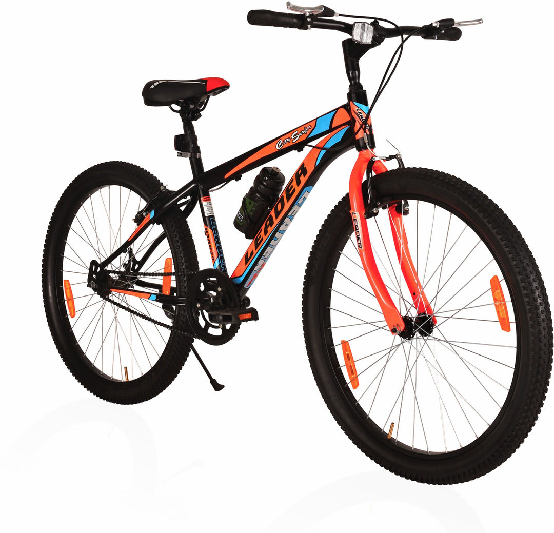 City Surfer 26T MTB Cycle Single Speed - 26 T Mountain Cycle Single Speed - Black Orange