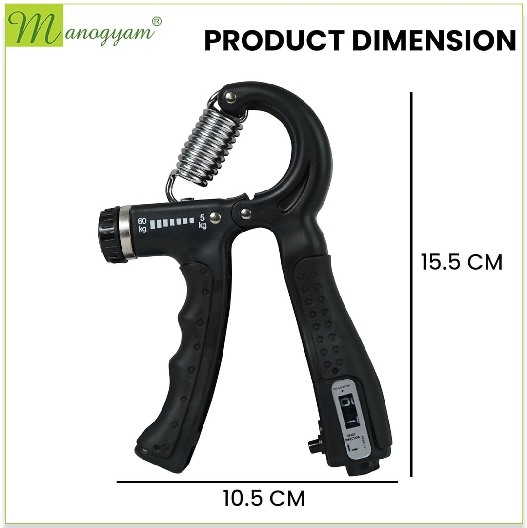 Combo of Adjustable Counter Hand Grip Strengthener & Finger Trainer Hand Workout