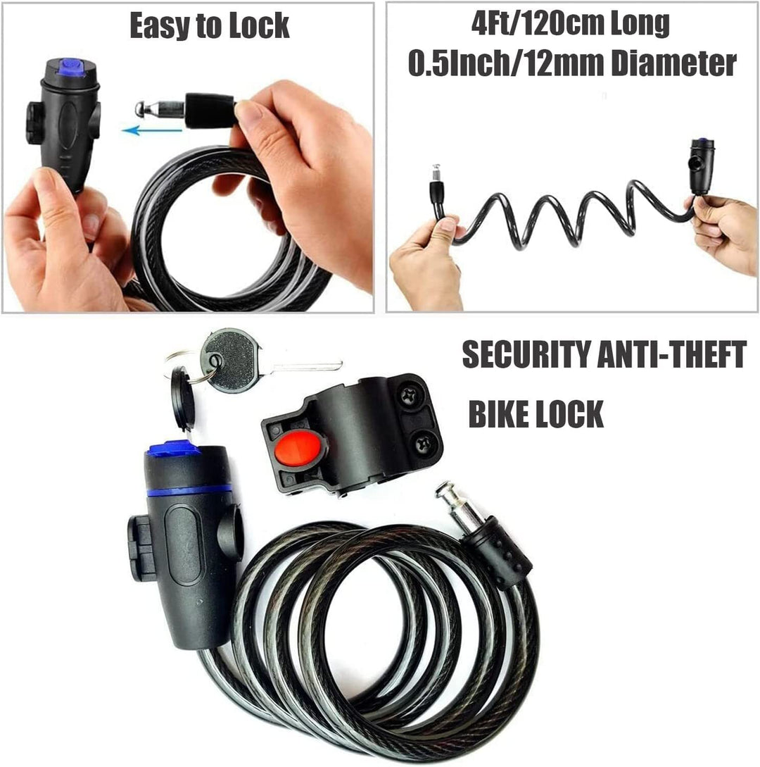 Combo Pack of Bicycle Key Lock & 15-In-1 Cycle Repair Tool