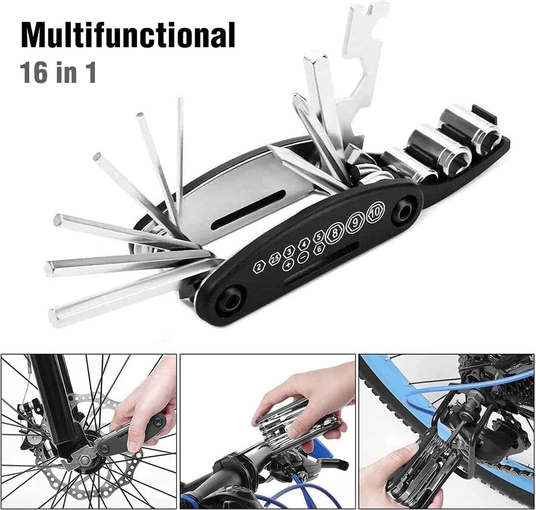 Combo Pack of Bicycle Number Lock & 15-In-1 Cycle Repair Tool