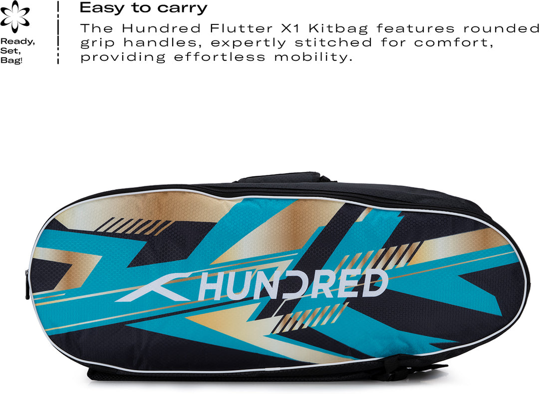 Hundred Court Vertex Badminton Kit Bag (Black) (Size - M/30 L)