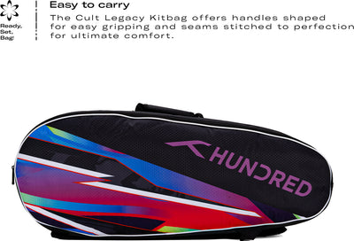 Hundred Cult Legacy Badminton Kit Bag (Black) (Size - M/30 L)