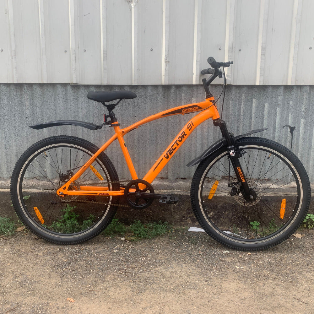 Orange cheap hybrid bike