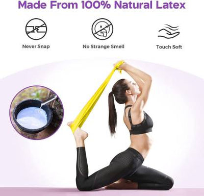 ALYV Resistance Bands Set |  TPE Elastic Stretching Bands With 4 Resistance Levels |  Exercise Workout Equipment For Physical Therapy |  Fitness |  Yoga |  Pilates |  Rehab |  Strength Training (Pack of 1 |  Assorted)