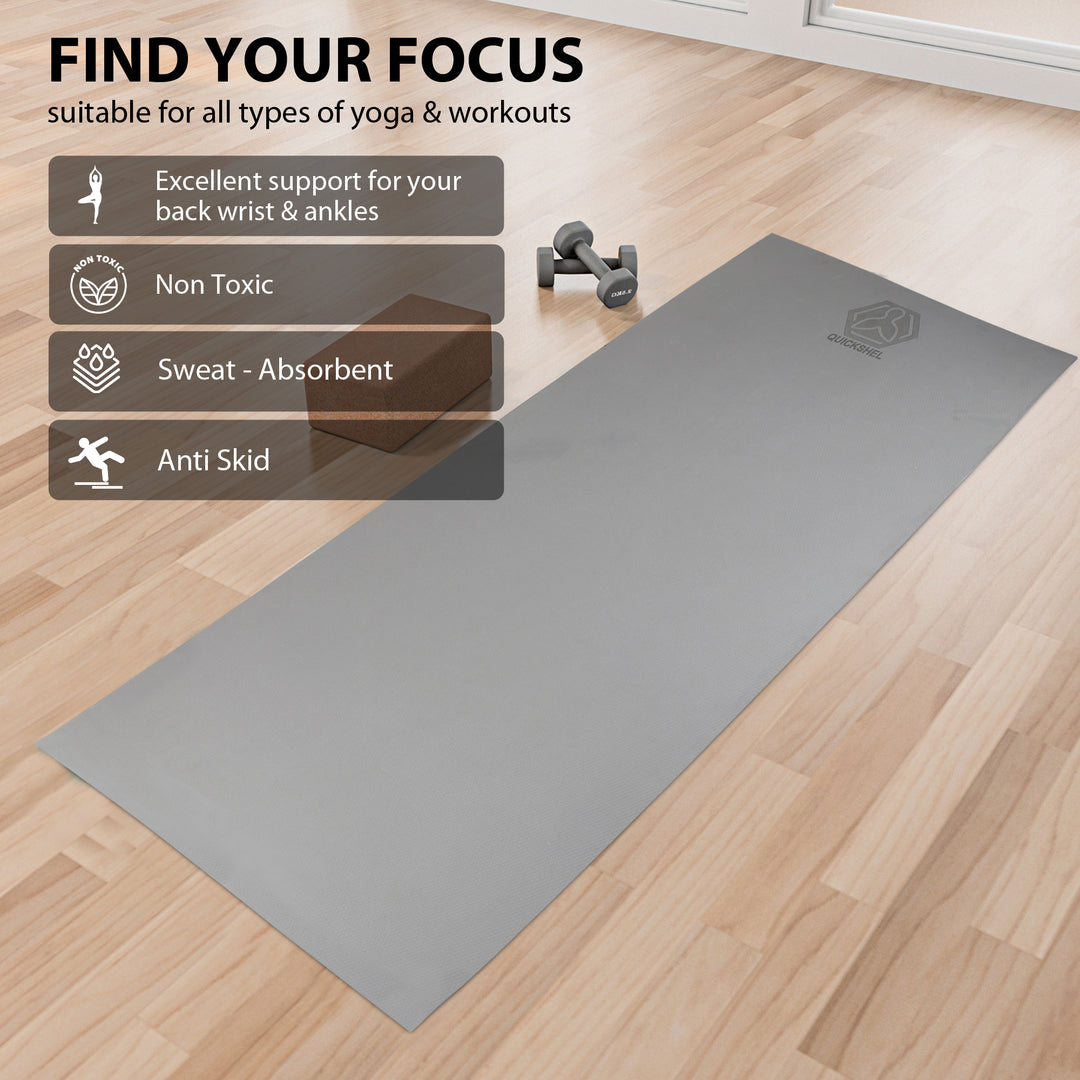 Grey Ultra Soft Yoga Mat Anti-Skid (6 mm)