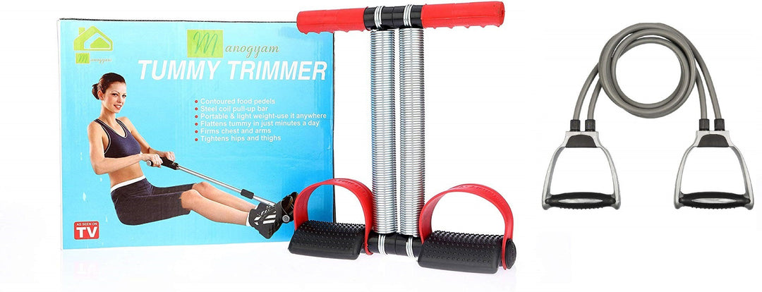 Fat Burning And Muscle Building Tummy Trimmer/Cruncher & Double Toning Tube Combo