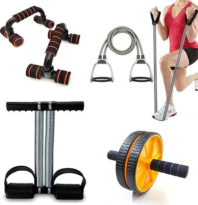 For Home Gym Fitness Double Toning Tube |Tummy Trimmer |Pushup Bar & Ab Roller