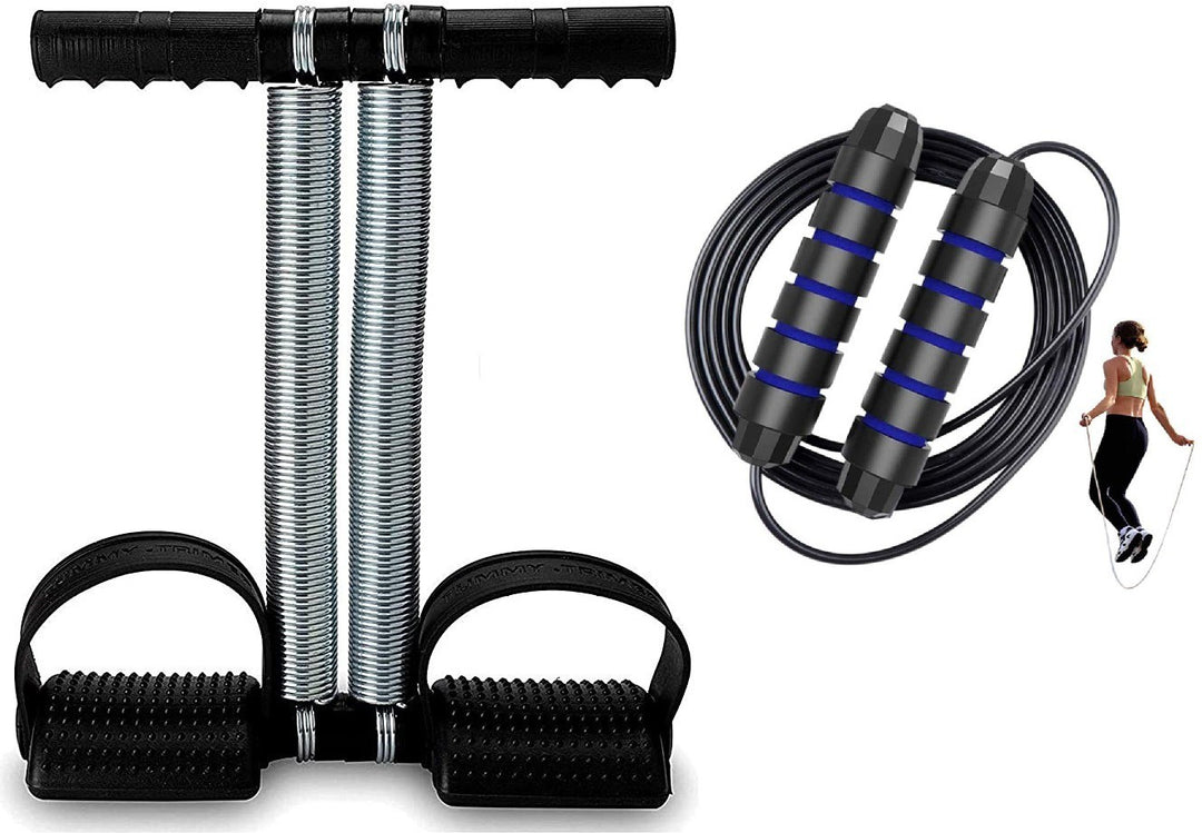 For Home Gym Fitness Skipping Rope & Double Tummy Trimmer