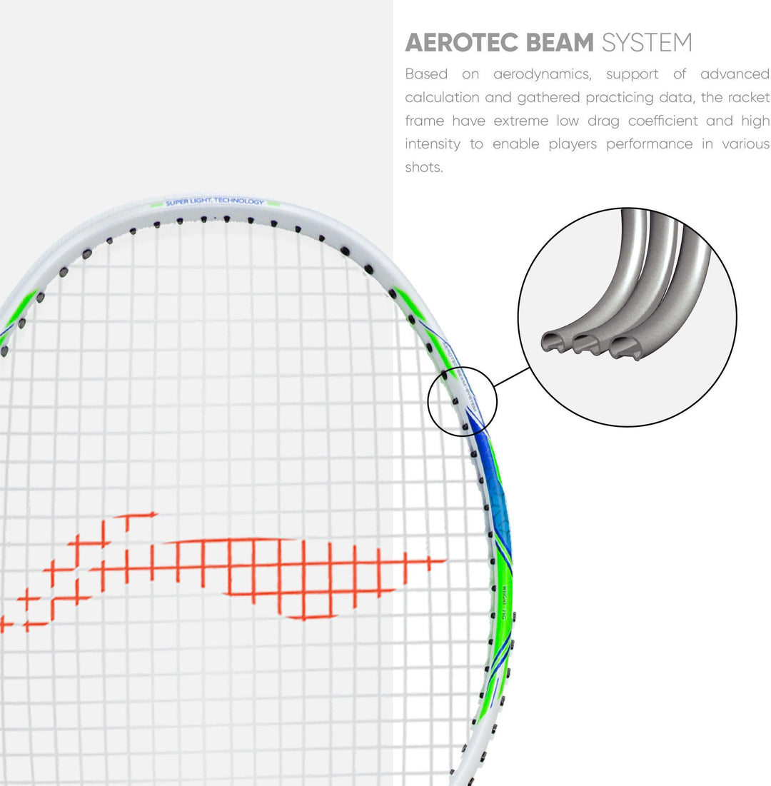 Li-Ning G-Force 3900 Superlite Strung Badminton Racquet (White / Blue)