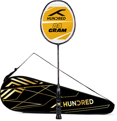 Hundred Powertek 900 Strung Badminton Racquet (Black / Red)