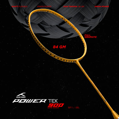 Hundred Powertek 906 Strung Badminton Racquet (Yellow)