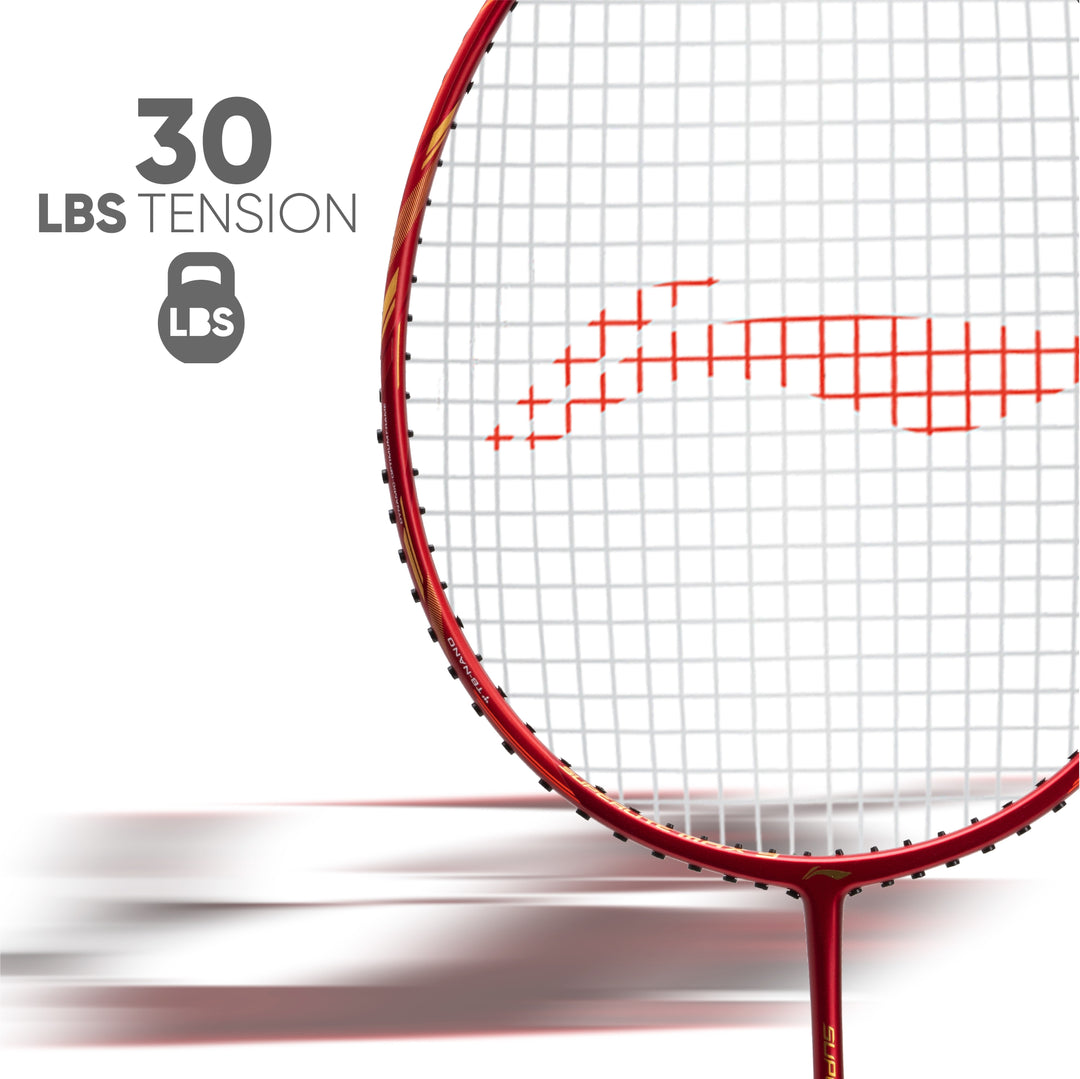 Li-Ning G-Force Superlite Max 9 Strung Badminton Racquet (Red / Gold)