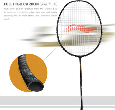 Li-Ning G-Force Superlite Max 9 Strung Badminton Racquet (Grey / Black)