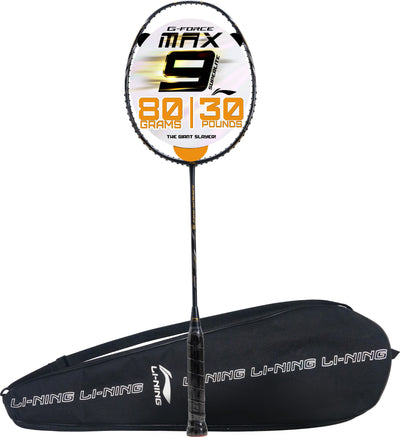 Li-Ning G-Force Superlite Max 9 Unstrung Badminton Racquet (Grey / Black)
