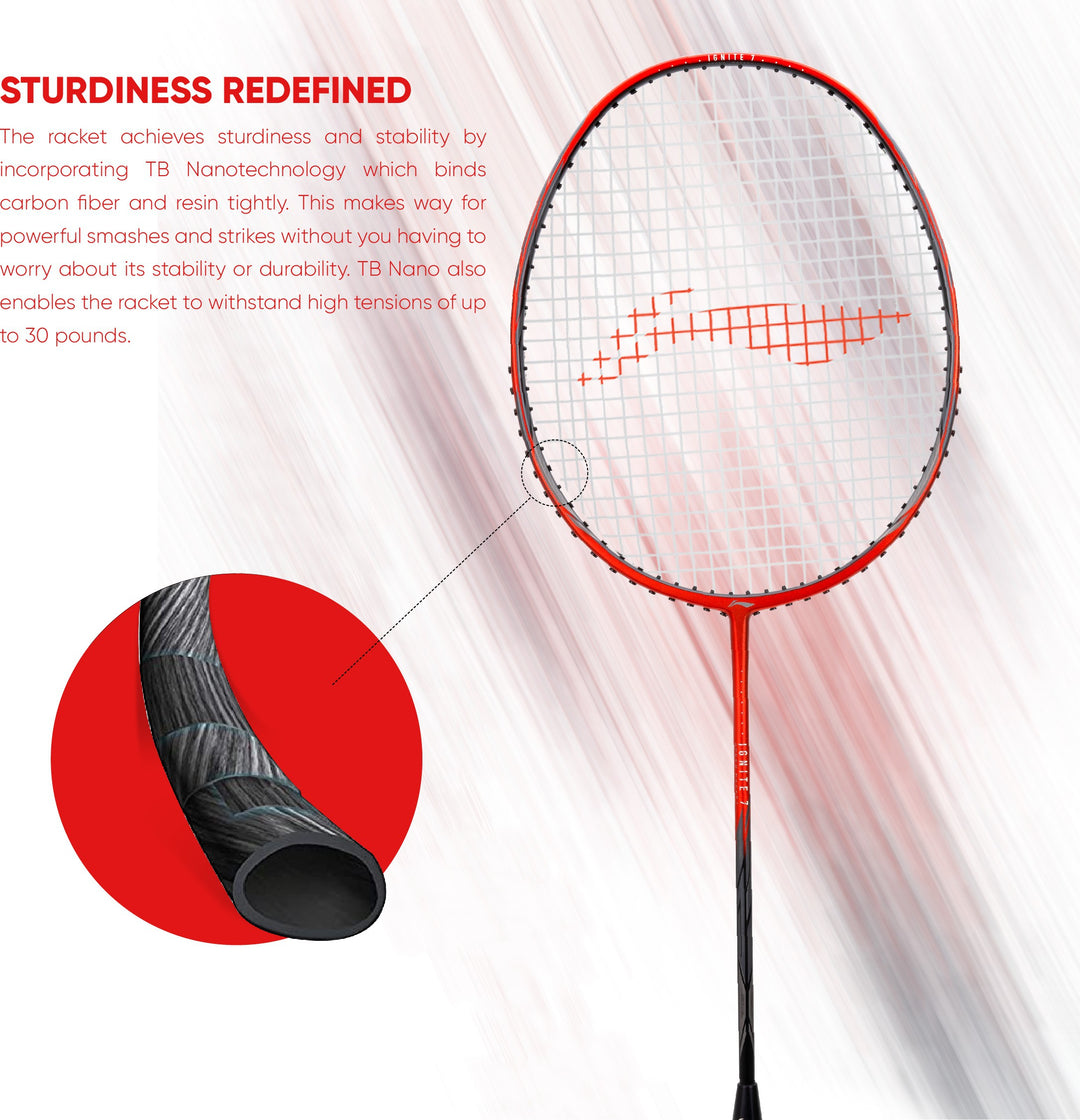 Li-Ning Ignite 7 Strung Badminton Racquet (Brown / Black)