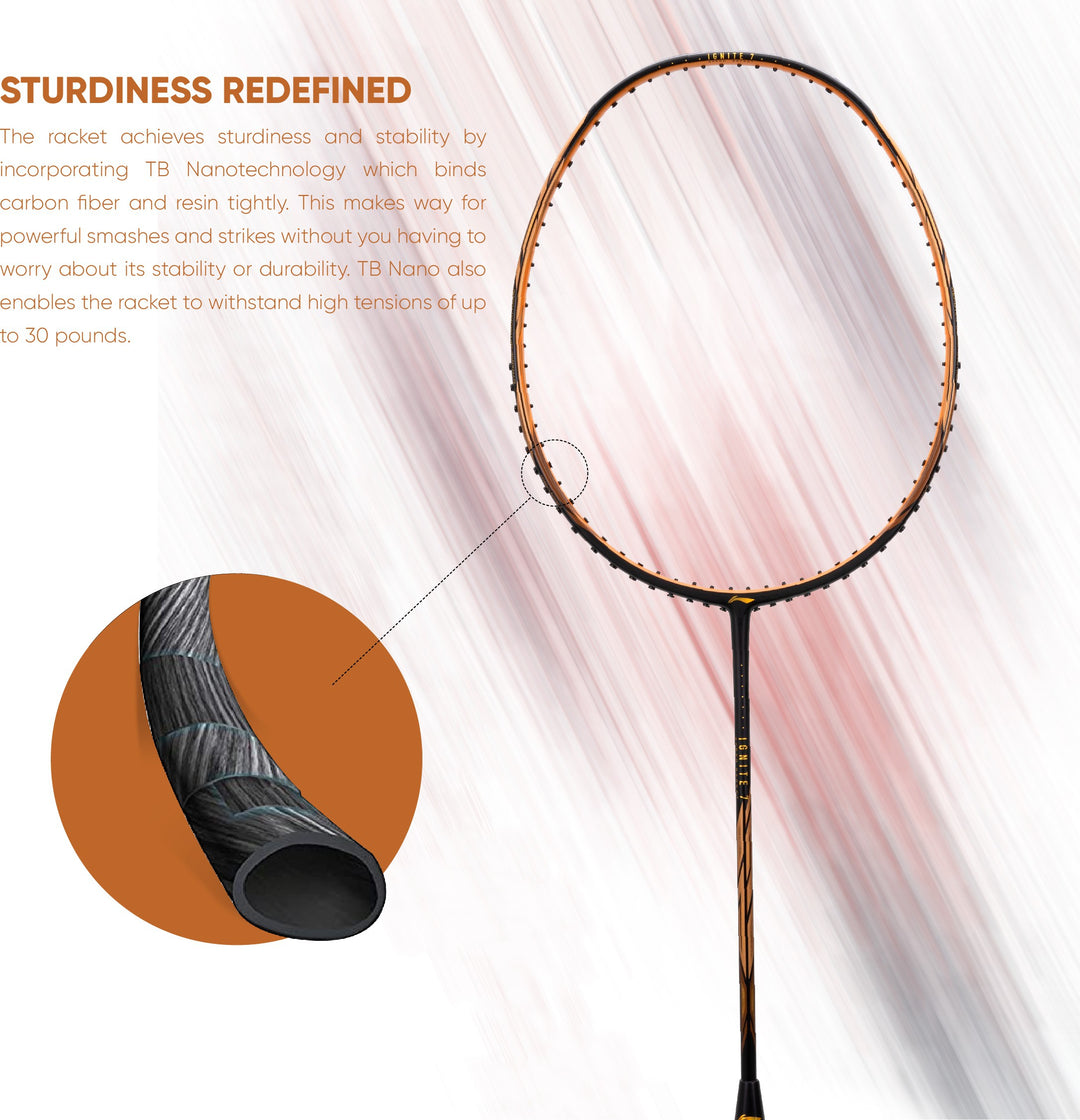 Li-Ning Ignite 7 Unstrung Badminton Racquet (Black / Gold)