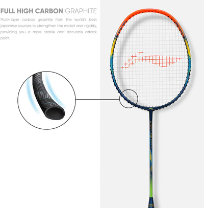 Li-Ning G-Force 3700 Superlite Strung Badminton Racquet (Blue / Orange)