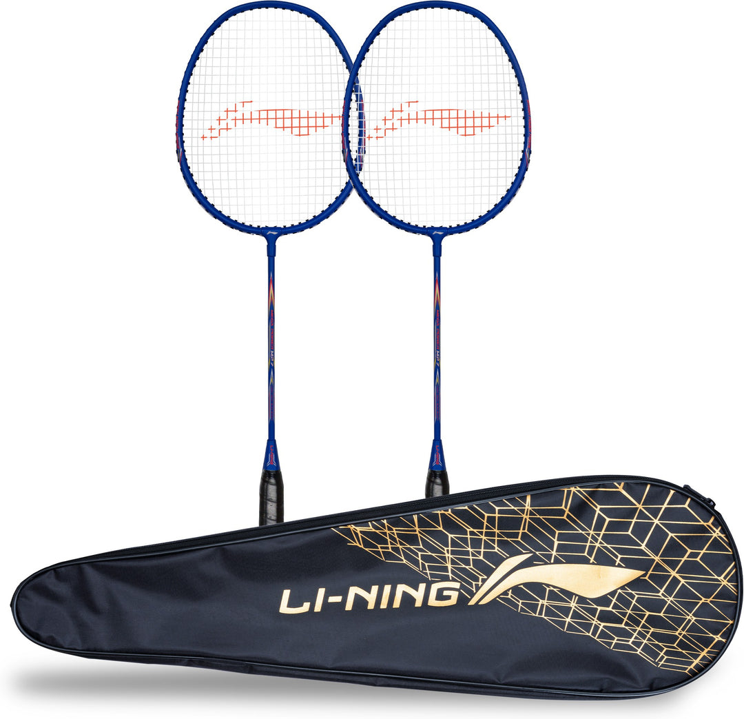 Li-Ning Mega Power MP 7 - Pack of 2 + 1 Full Cover Strung Badminton Racquet (Multicolor)