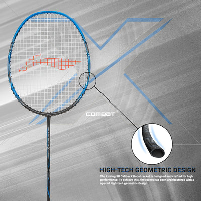 Li-Ning 3D Calibar X Combat Carbon Graphite Strung Badminton Racquet (Blue / Grey)