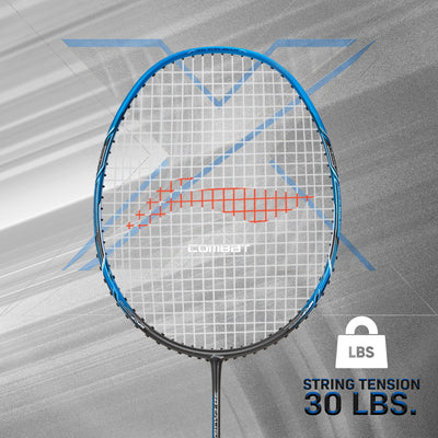 Li-Ning 3D Calibar X Combat Carbon Graphite Strung Badminton Racquet (Blue / Grey)