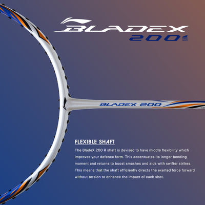 Li-Ning BladeX 200R Strung Badminton Racquet (White / Blue)