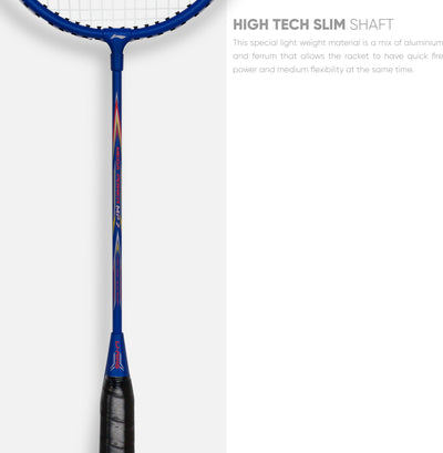 Li-Ning Mega Power 7 Strung Badminton Racquet (Blue)