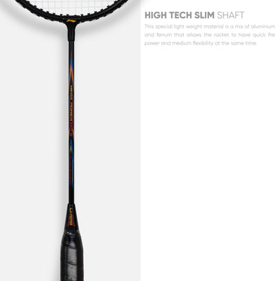 Li-Ning Mega Power 9 Strung Badminton Racquet (White / Black)