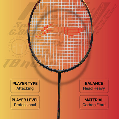 Li-Ning Tectonic 3R Strung Badminton Racquet (Black / Gold / Red)